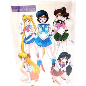 Authentic 90s Vintage SAILOR MOON Shitajiki 10x7 B5 Anime Inner Senshi